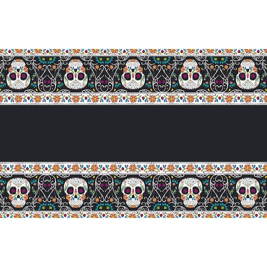 Plastic Skull Day of the Dead Halloween Tablecloth, 84" x 54" By Unique | Michaels®